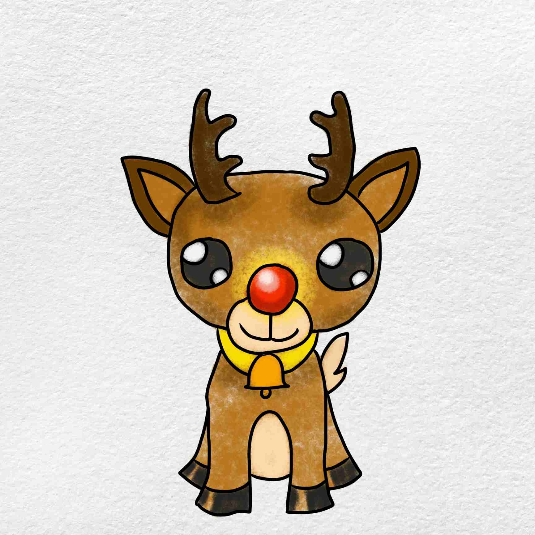 How To Draw Rudolph The Red Nosed Reindeer HelloArtsy