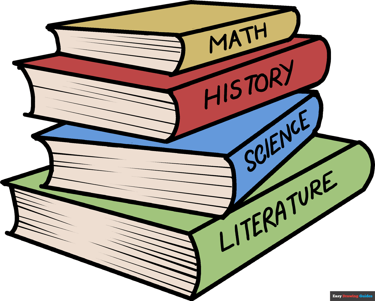 How To Draw School Books Really Easy Drawing Tutorial