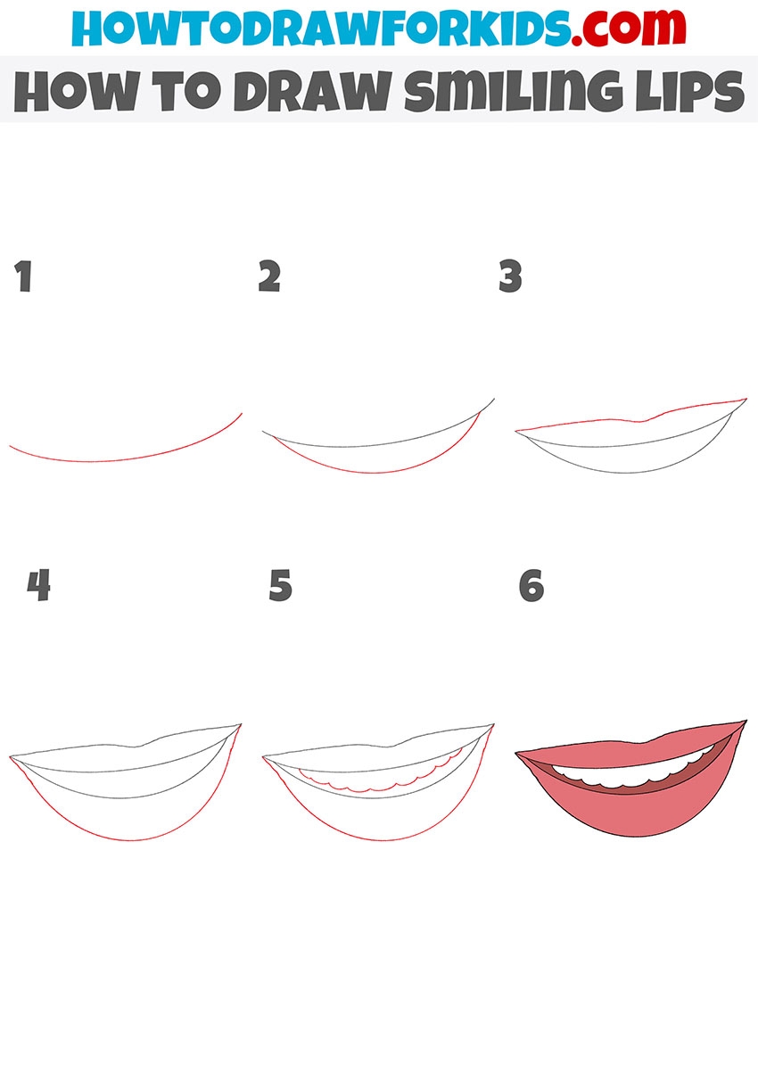 How To Draw Smiling Lips Easy Drawing Tutorial For Kids
