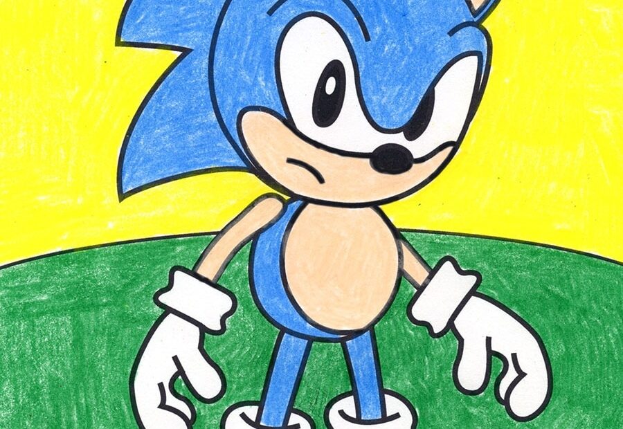 How To Draw Sonic Easy Step by Step Art Lesson For Kids