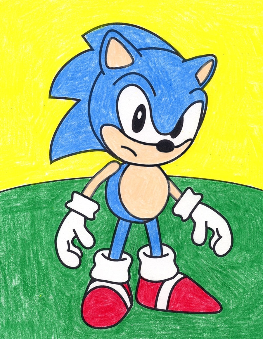 How To Draw Sonic Easy Step by Step Art Lesson For Kids
