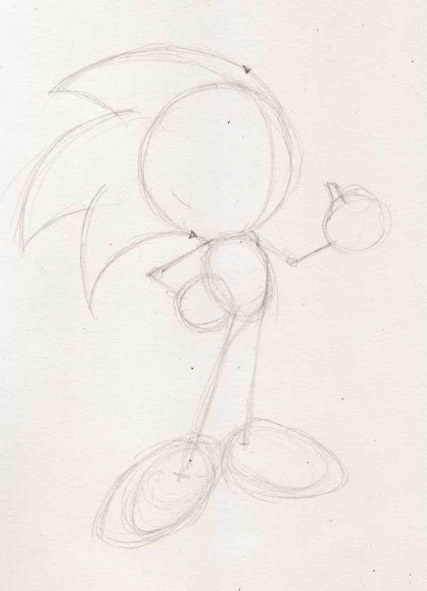 how to draw sonic