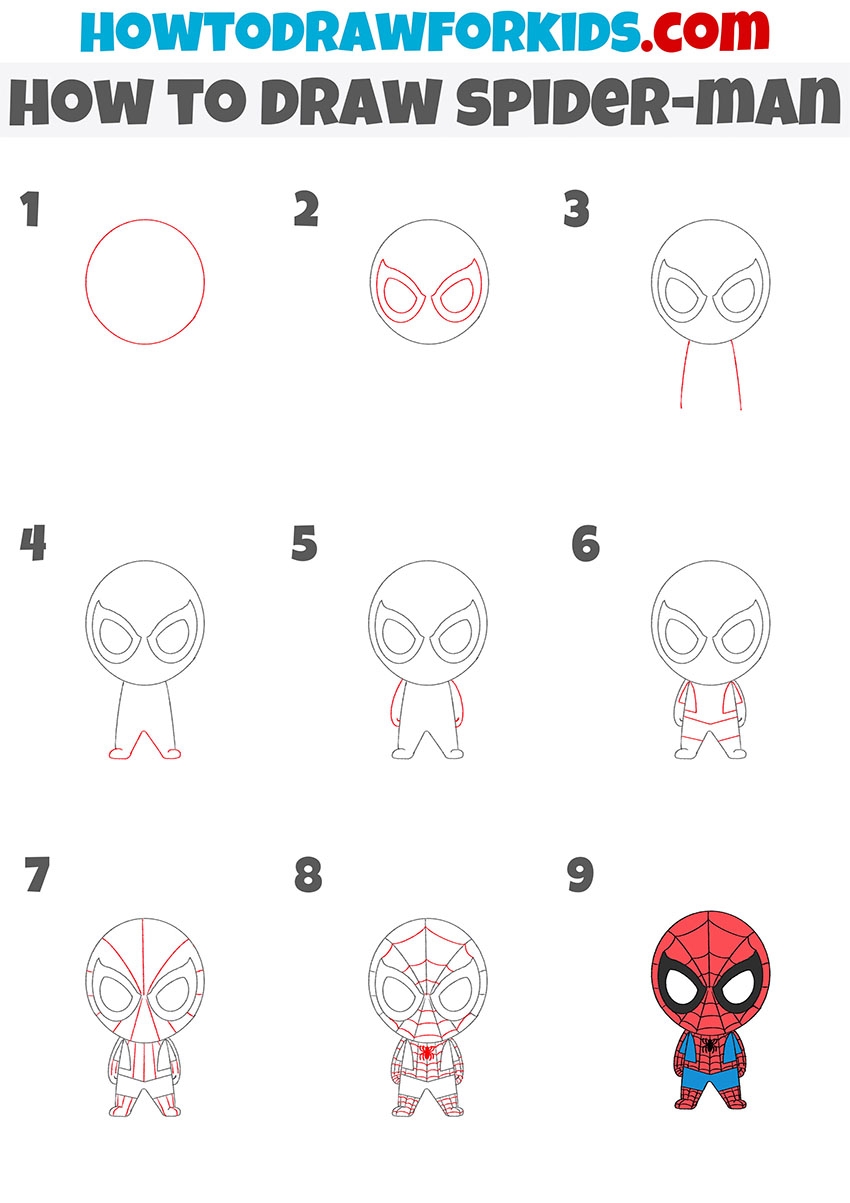 spiderman drawing easy