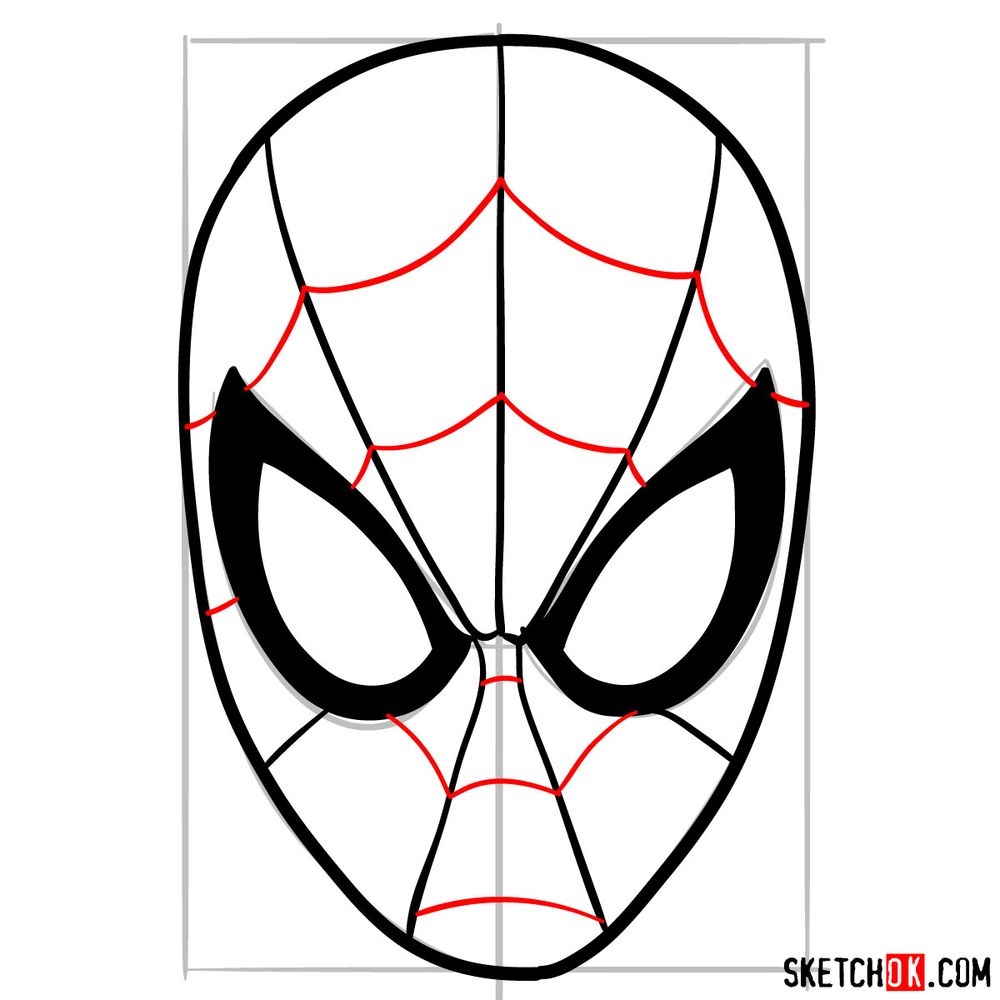 spider man face drawing