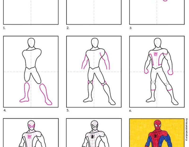 How To Draw Spiderman For Kids Easy Step by Step Drawing Lesson