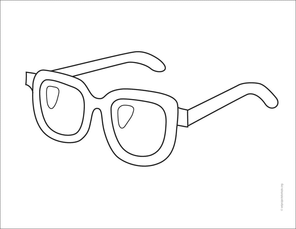 How To Draw Sunglasses Tutorial And Sunglasses Coloring Page