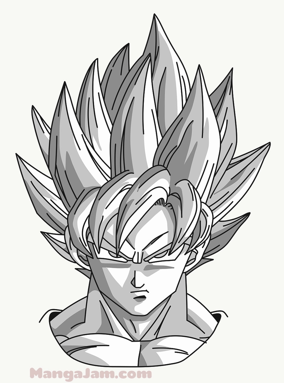 How To Draw Super Saiyan Goku From Dragon Ball MANGA JAM