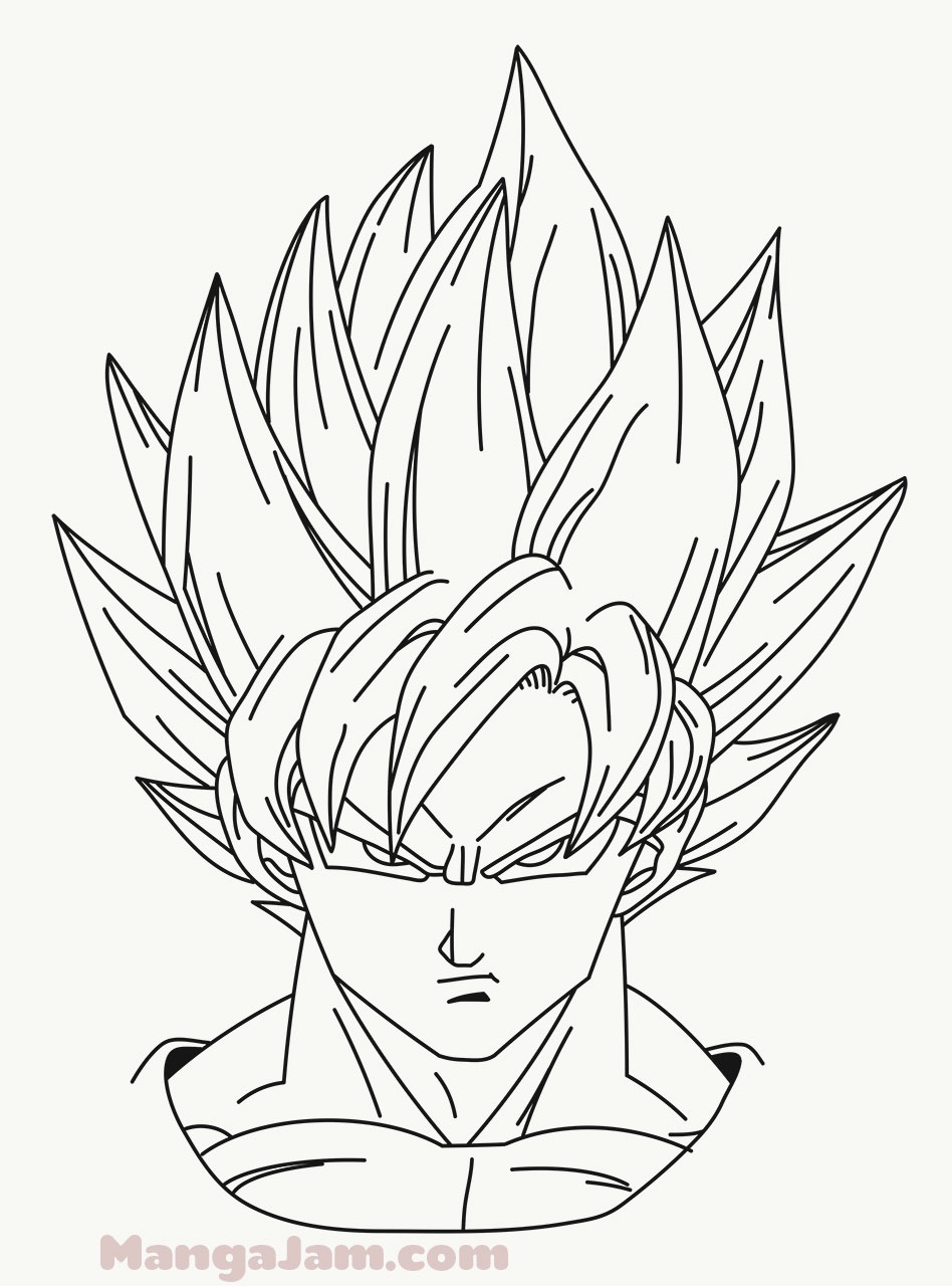How To Draw Super Saiyan Goku From Dragon Ball MANGA JAM