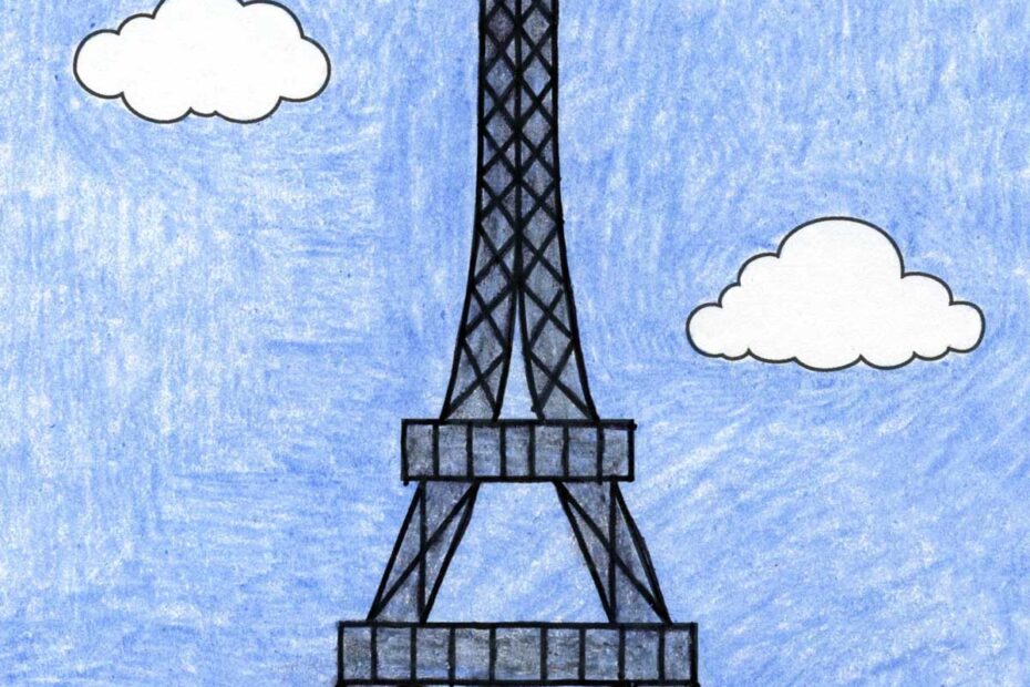 How To Draw The Eiffel Tower Easy Step by Step Art Lesson For Kids