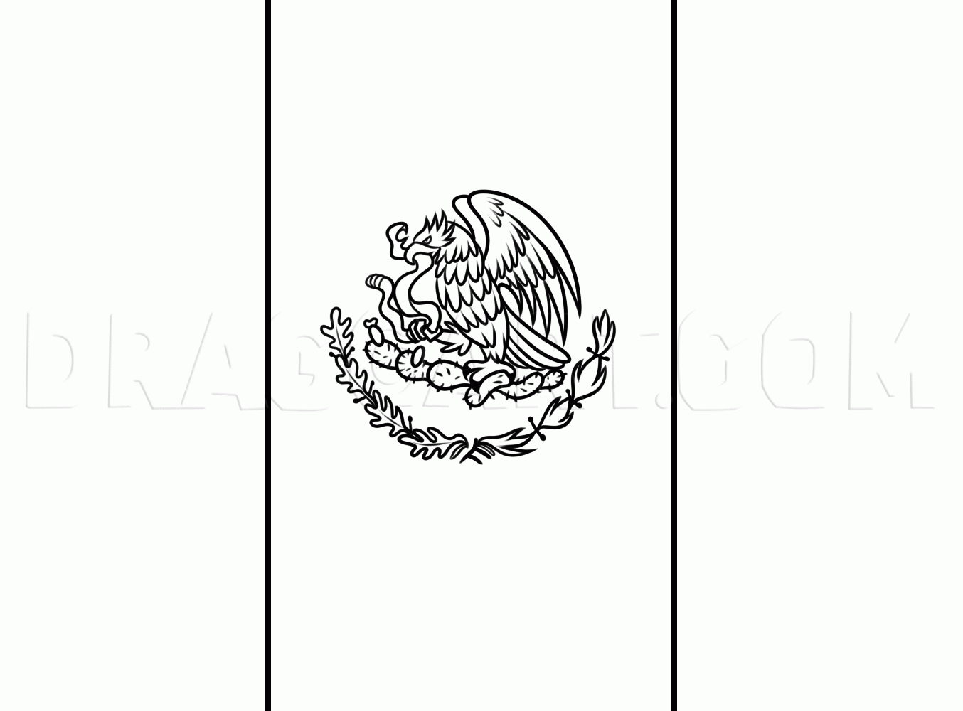 How To Draw The Flag Of Mexico Drawing Step By Step By Dawn DragoArt