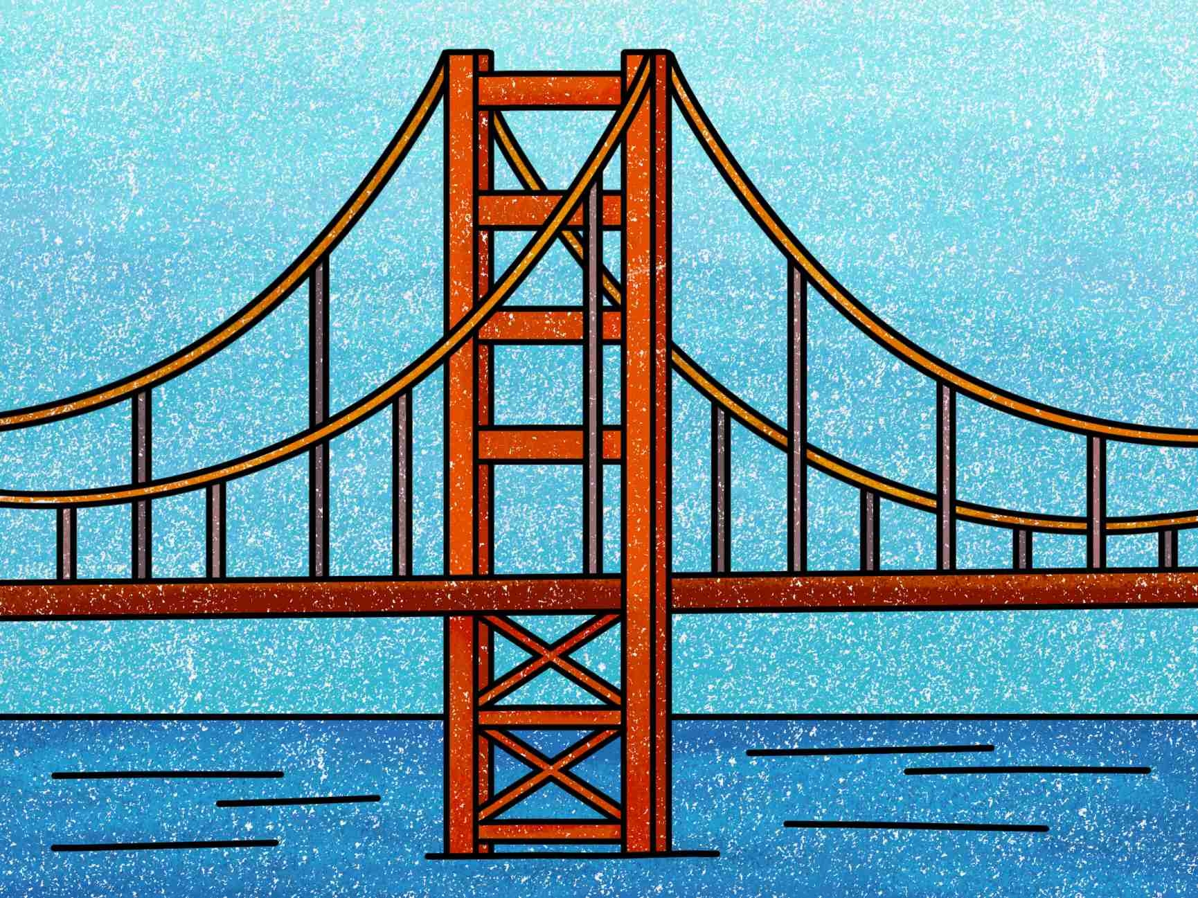 How To Draw The Golden Gate Bridge HelloArtsy