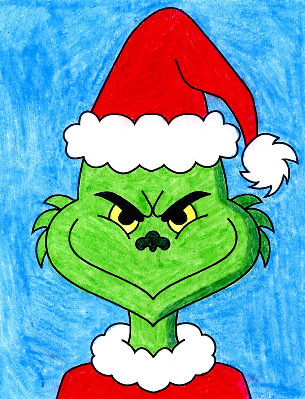 How To Draw The Grinch Easy Step by Step Art Lesson For Kids