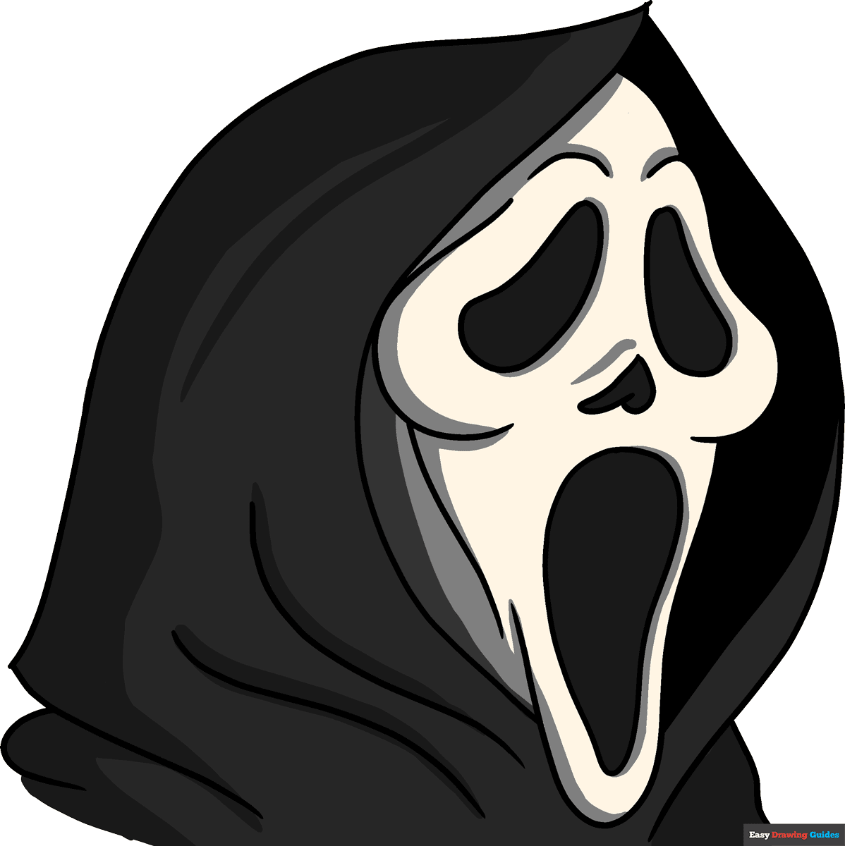 How To Draw The Scream Mask Really Easy Drawing Tutorial