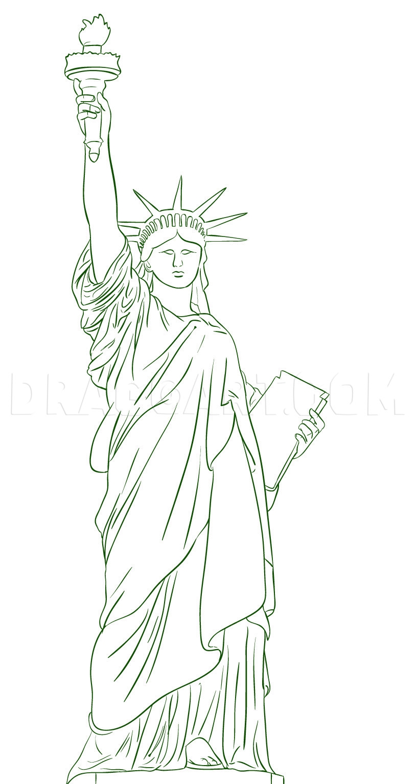 How To Draw The Statue Of Liberty Drawing Step By Step By Dawn 