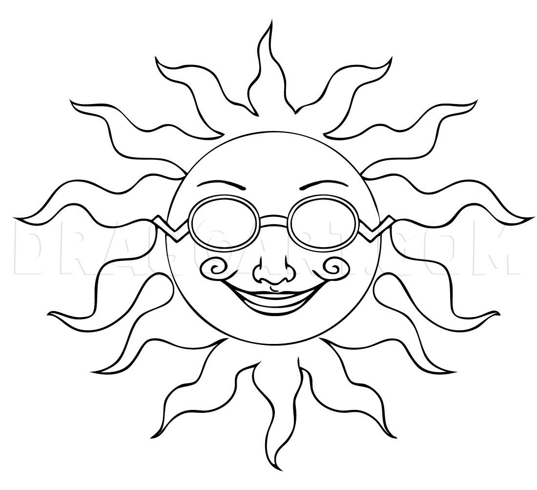 how to draw the sun