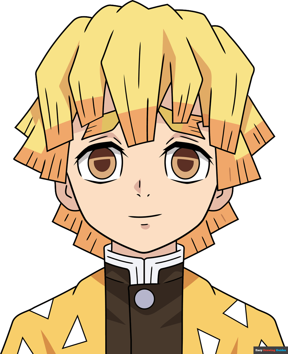 How To Draw Zenitsu Agatsuma From Demon Slayer Really Easy Drawing Tutorial