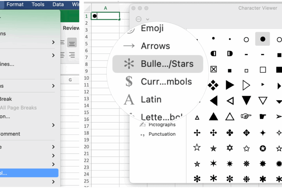 How To Insert Bullet Points In An Excel Spreadsheet