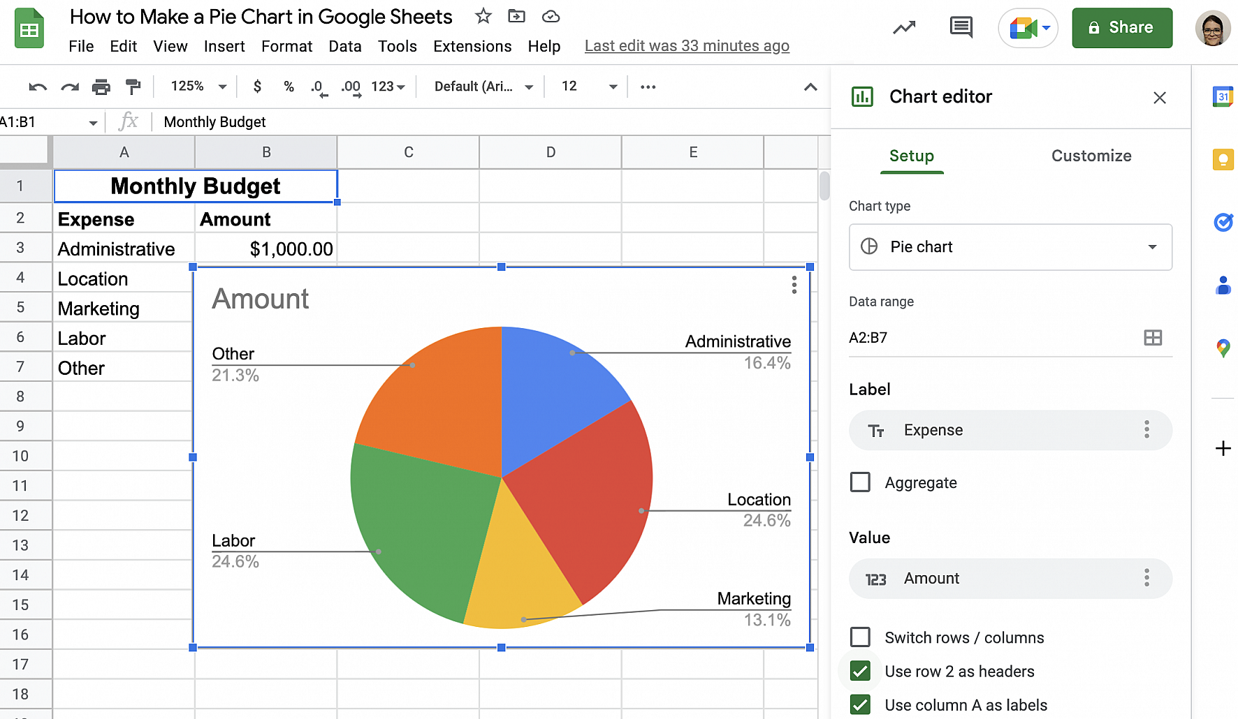 How To Make A Pie Chart In Google Sheets Layer Blog