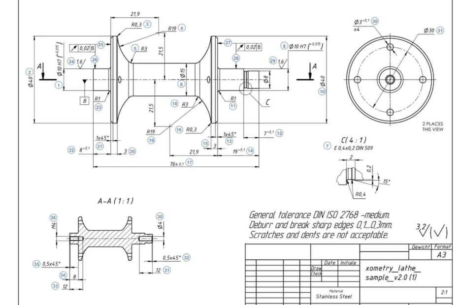 How To Prepare A Perfect Technical Drawing Xometry Pro