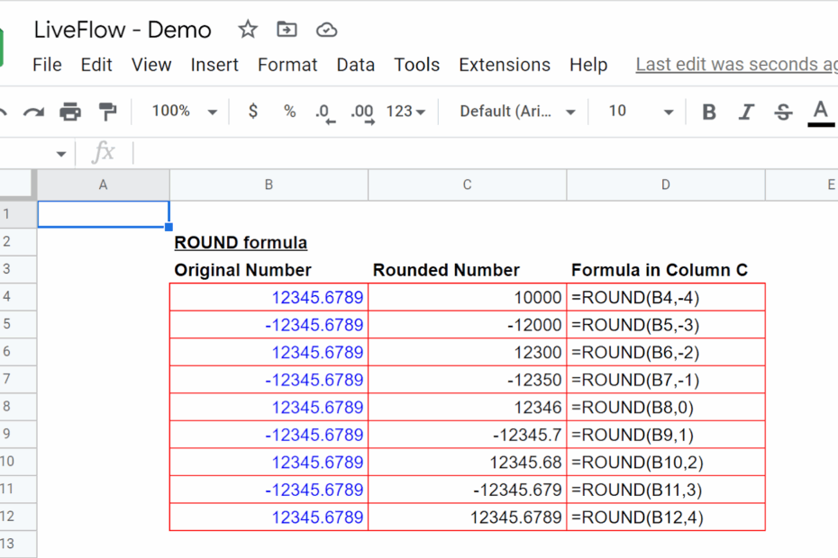 How To Round Numbers In Google Sheets LiveFlow