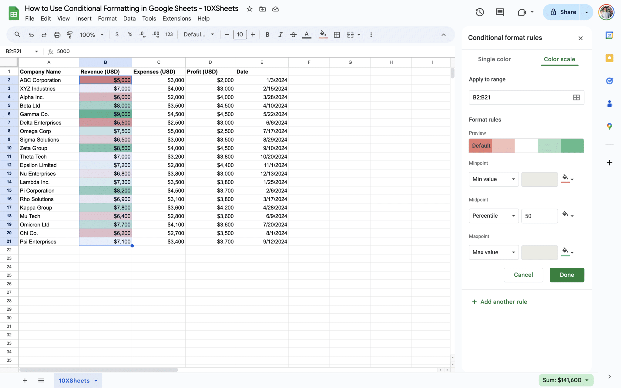 How To Use Conditional Formatting In Google Sheets 2025 Guide 10XSheets