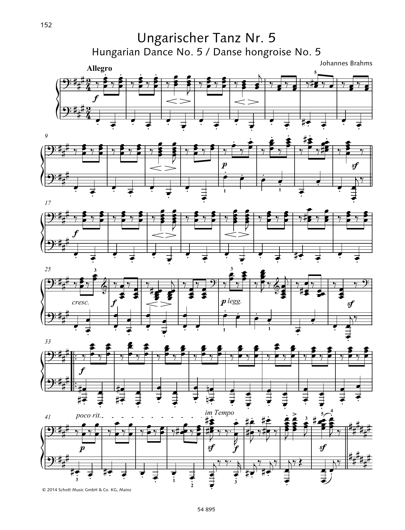 hungarian dance number 5 sheet music