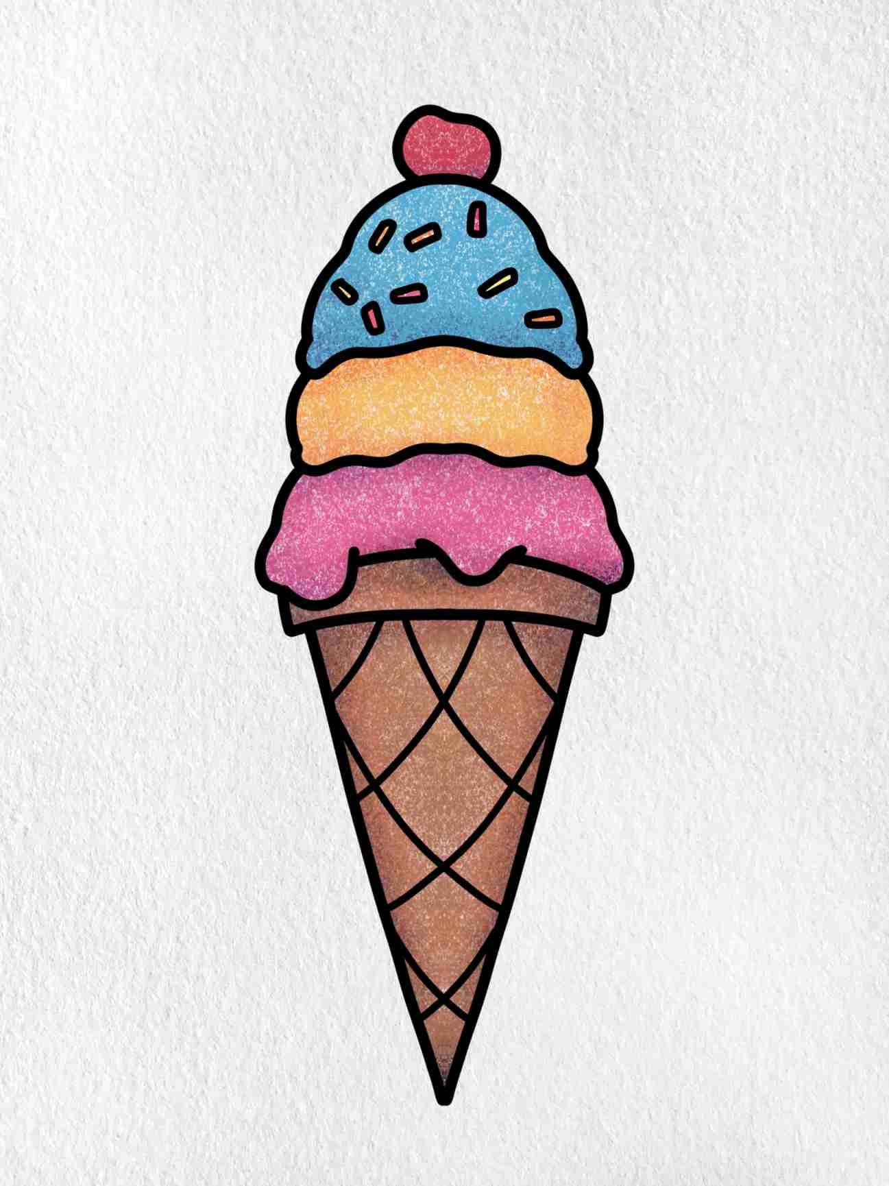 Ice Cream Cone Drawing HelloArtsy