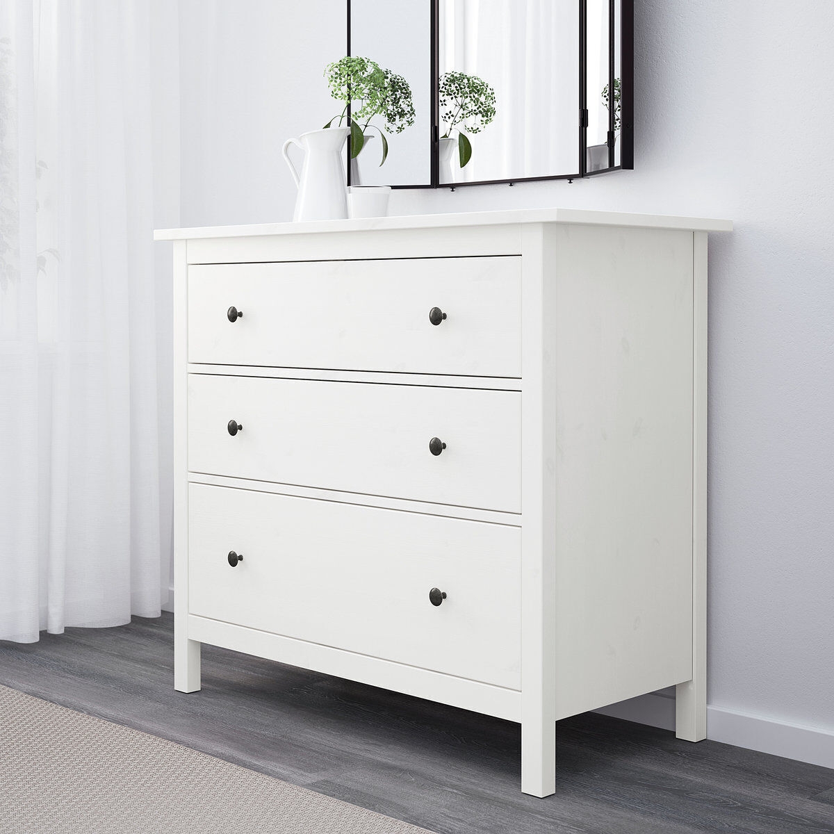 IKEA HEMNES Chest Of 3 Drawers 3 Drawers White Stain EBay
