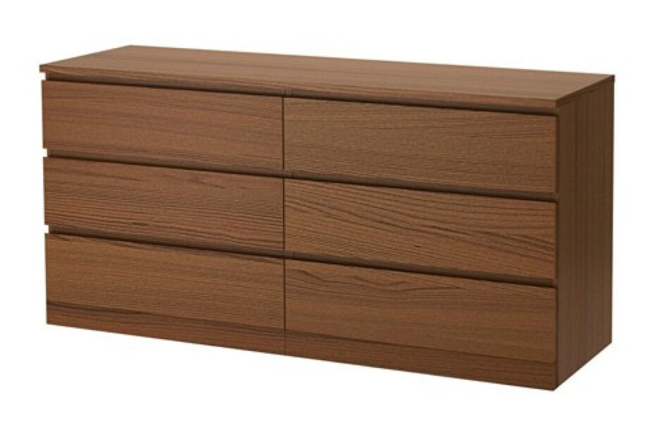 Ikea Malm 6 Drawer Dresser In Warm Medium Brown