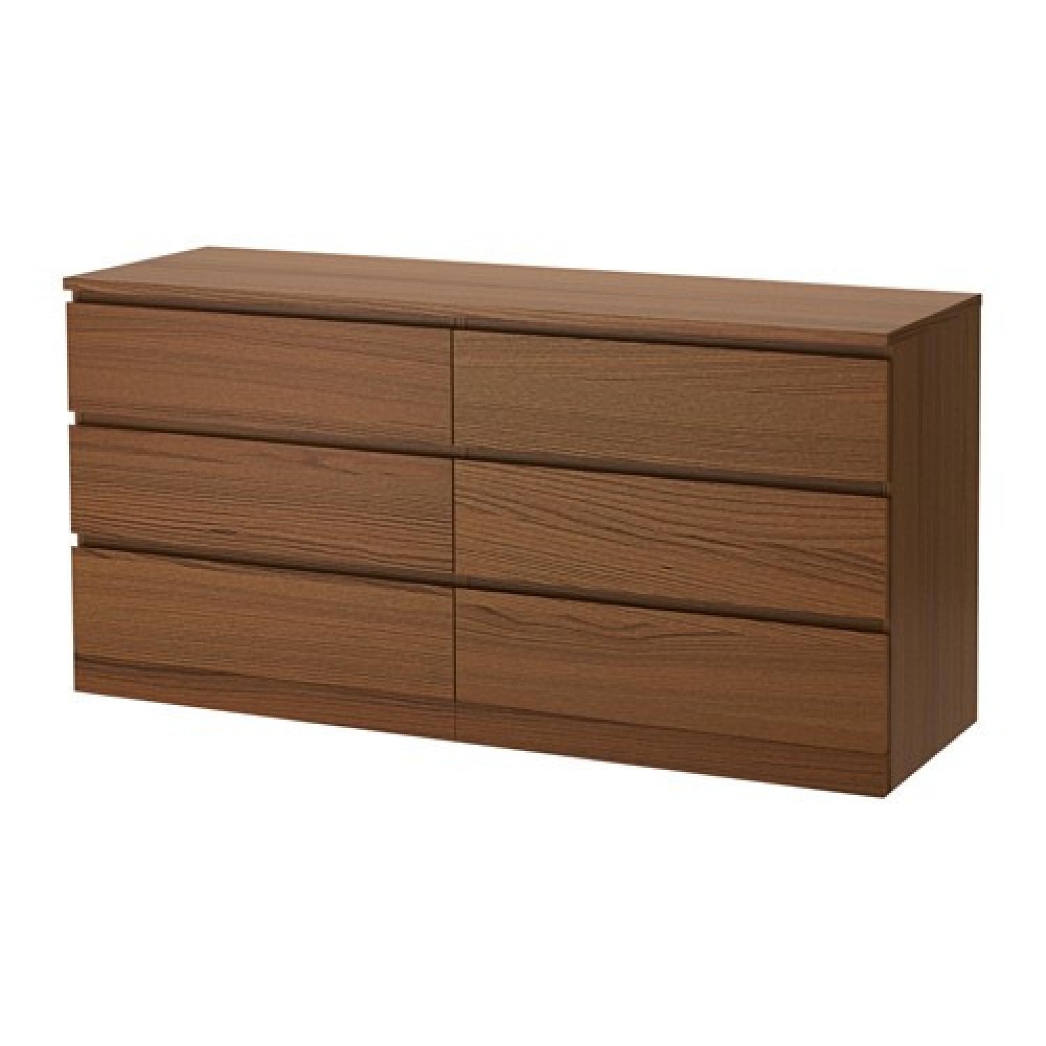 Ikea Malm 6 Drawer Dresser In Warm Medium Brown