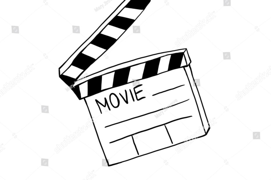 Ilustrasi Stok Retro Movie Art Drawing Simple Template 1853540983 Shutterstock