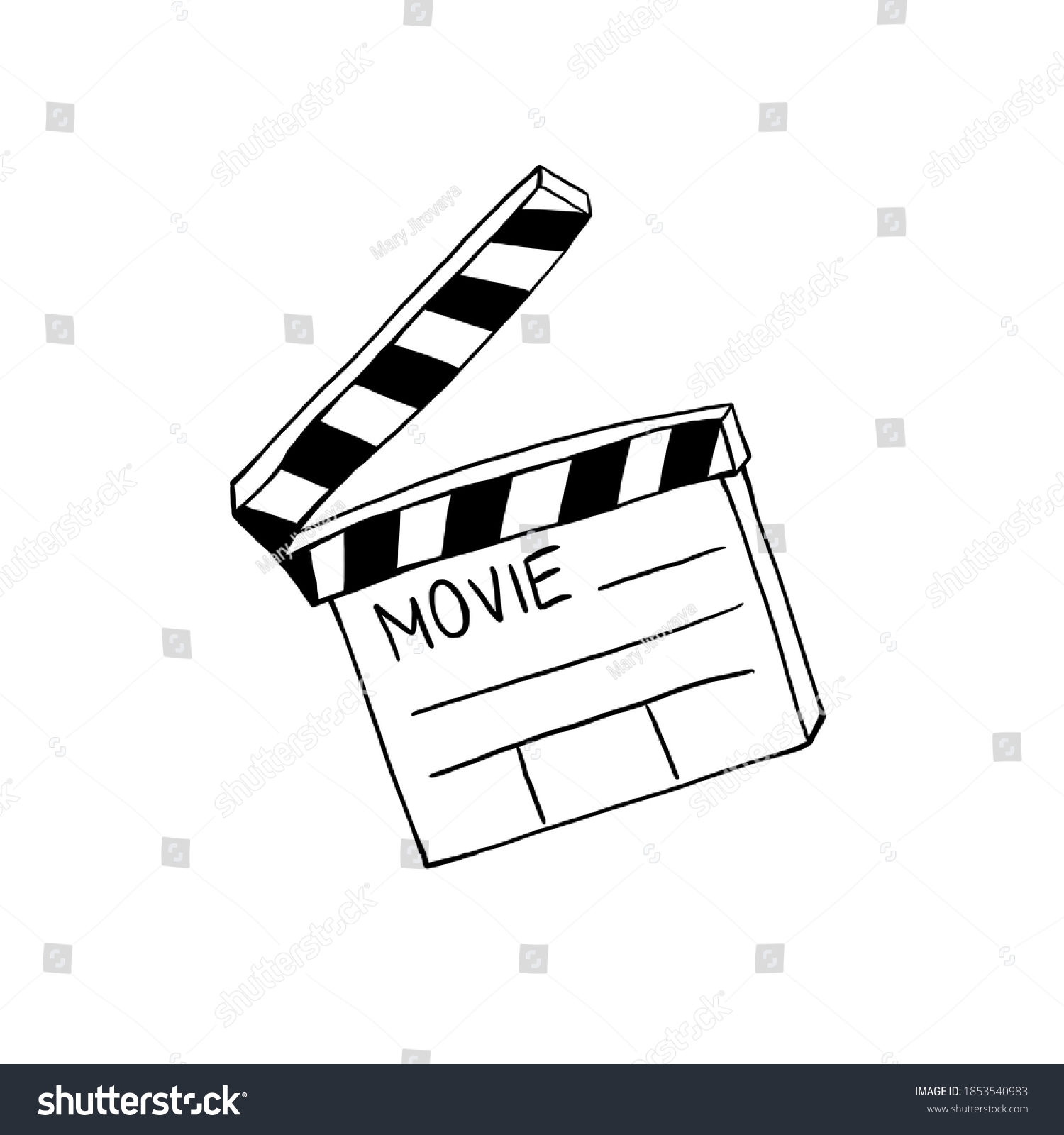 Ilustrasi Stok Retro Movie Art Drawing Simple Template 1853540983 Shutterstock