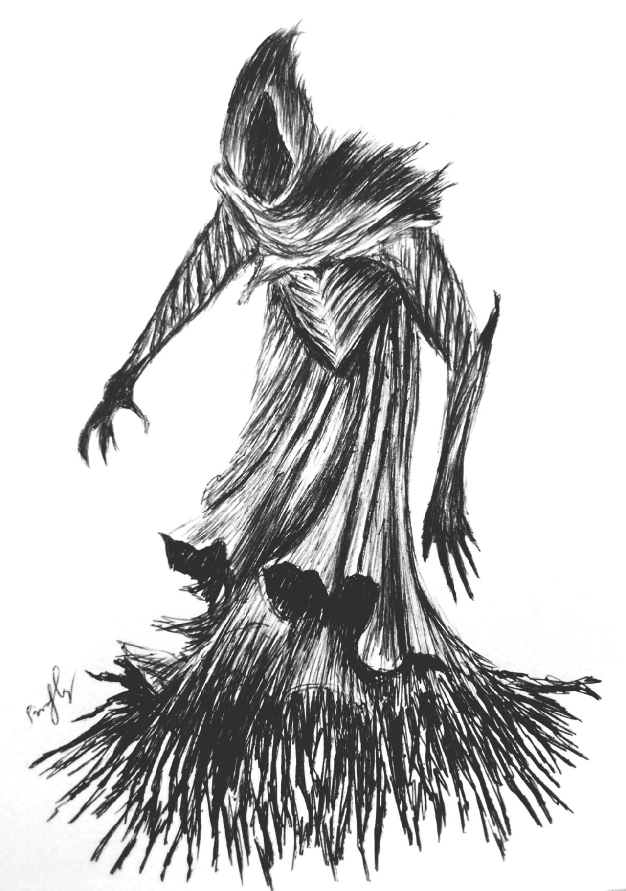 Ink Drawing Of A Dark Demon June Daily Drawing Challenge 