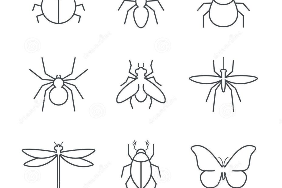 Insect Simple Vector Icon Set Stock Vector Illustration Of Gadfly Butterfly 56243053