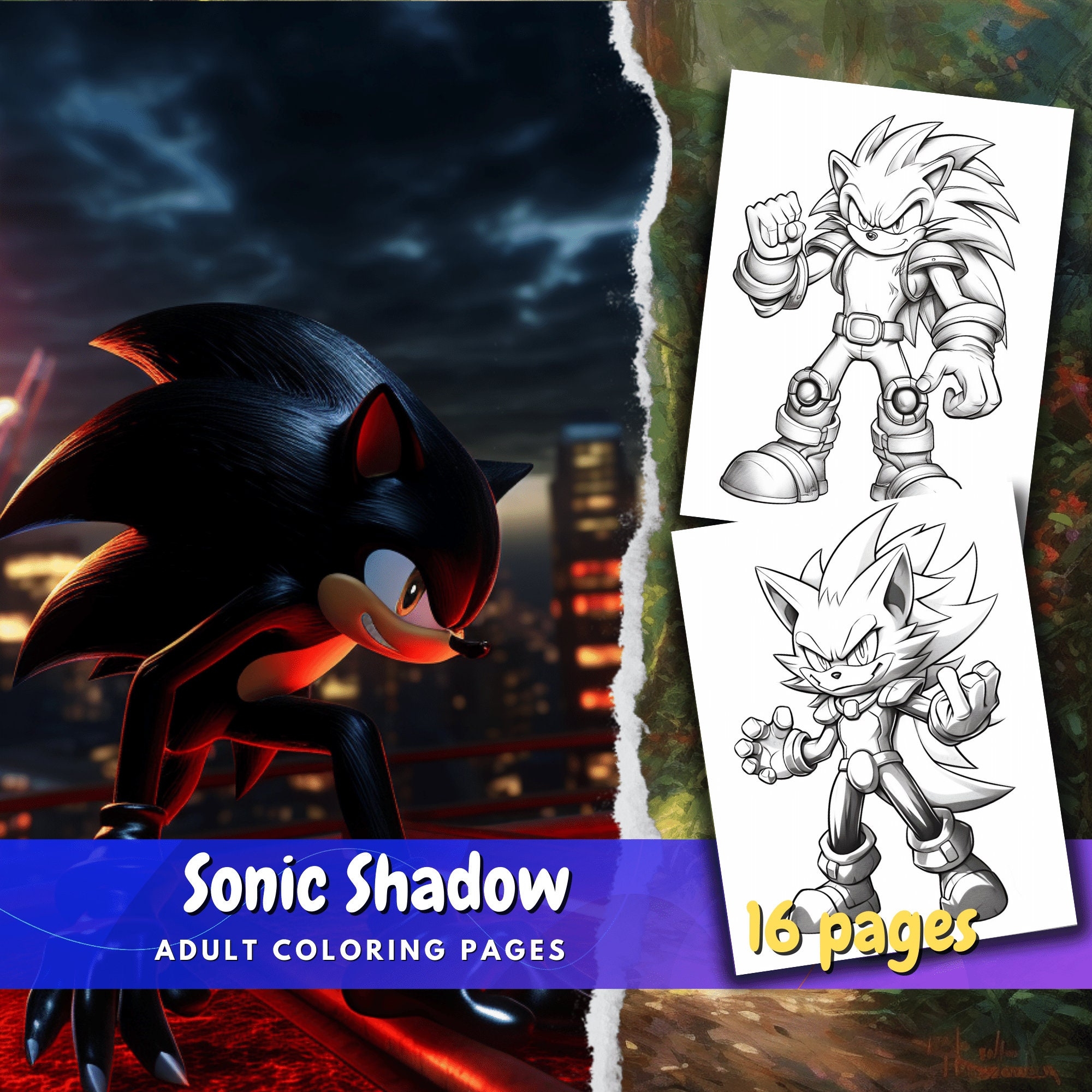 super shadow coloring sheet