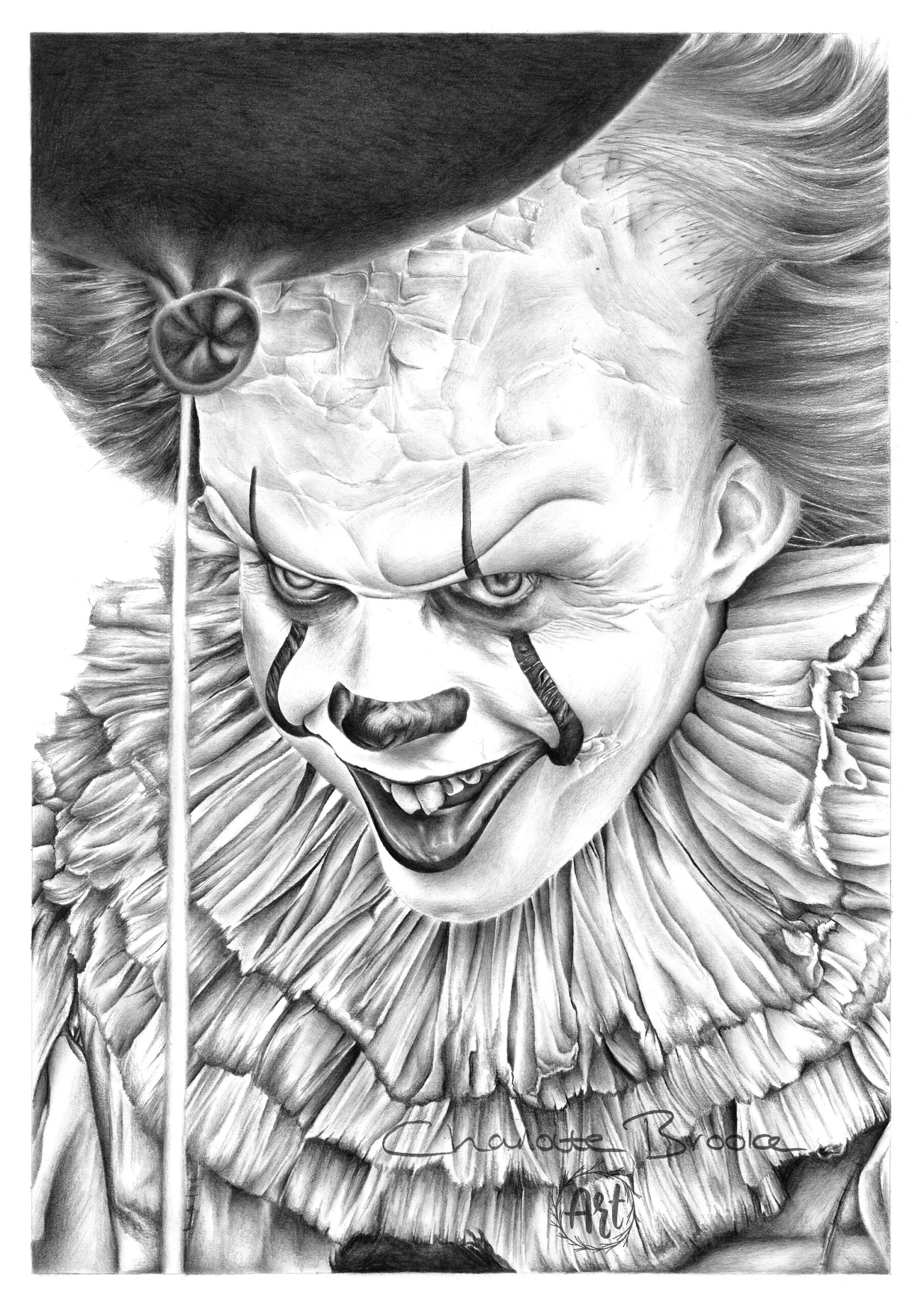 IT Pennywise Pencil Portrait Drawing Print Etsy