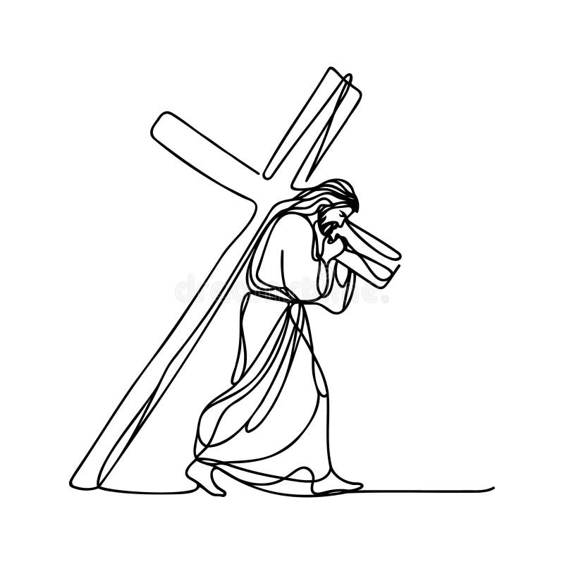 jesus on the cross drawing