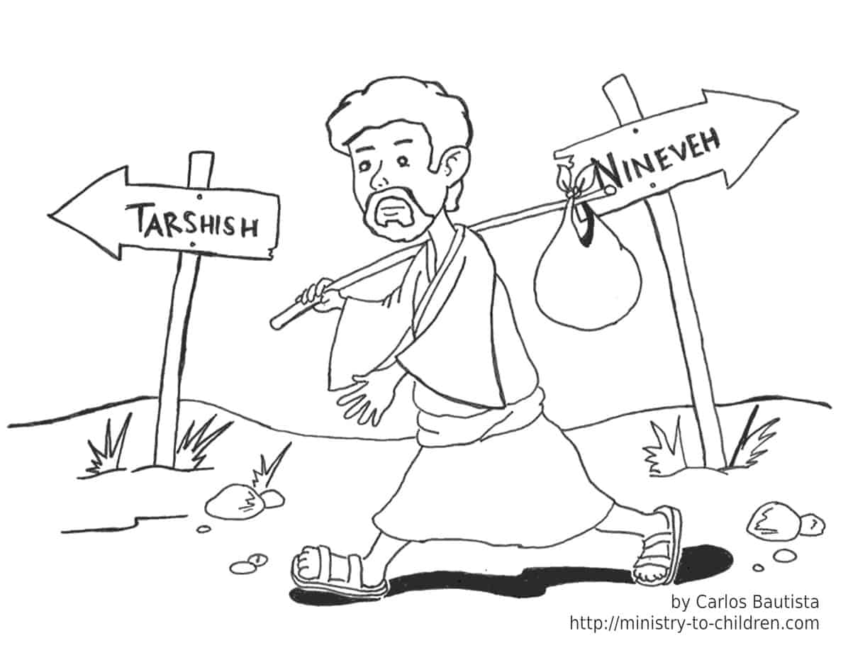 Jonah Coloring Page For Kids free Printable 