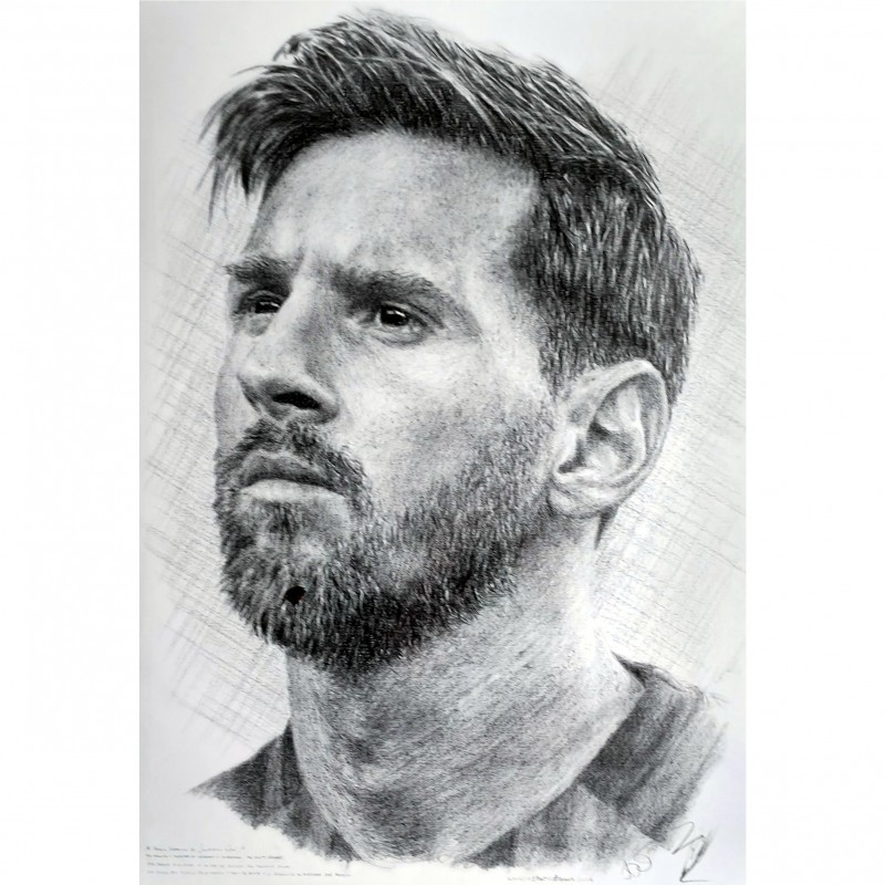 Jonathan Wood Pencil Drawing Lionel Messi 1