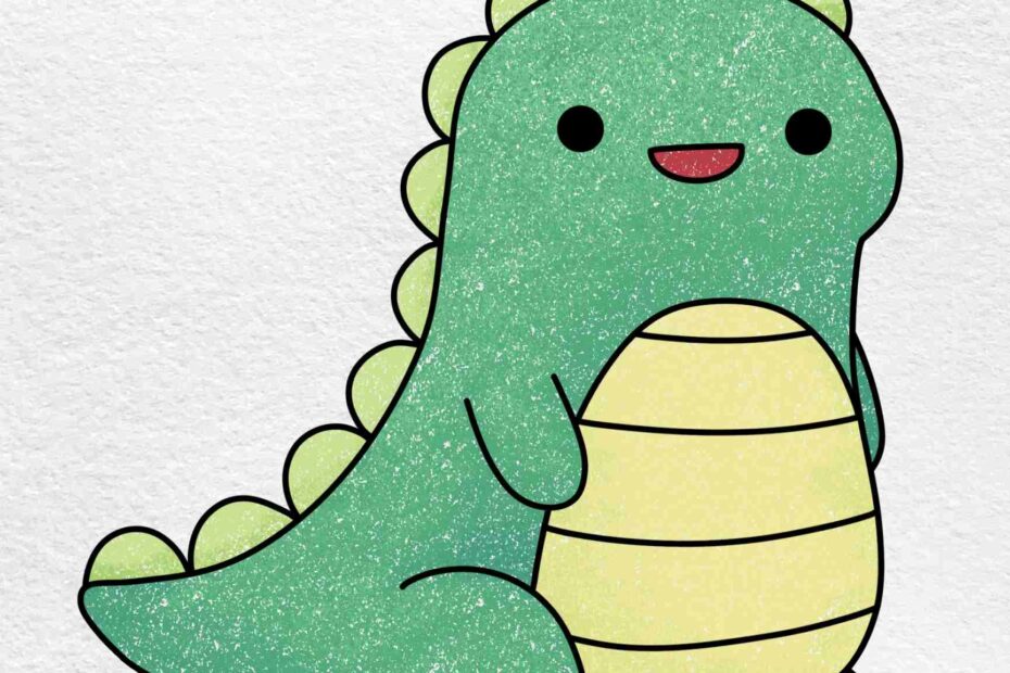 Kawaii Cute Dinosaur Drawing HelloArtsy