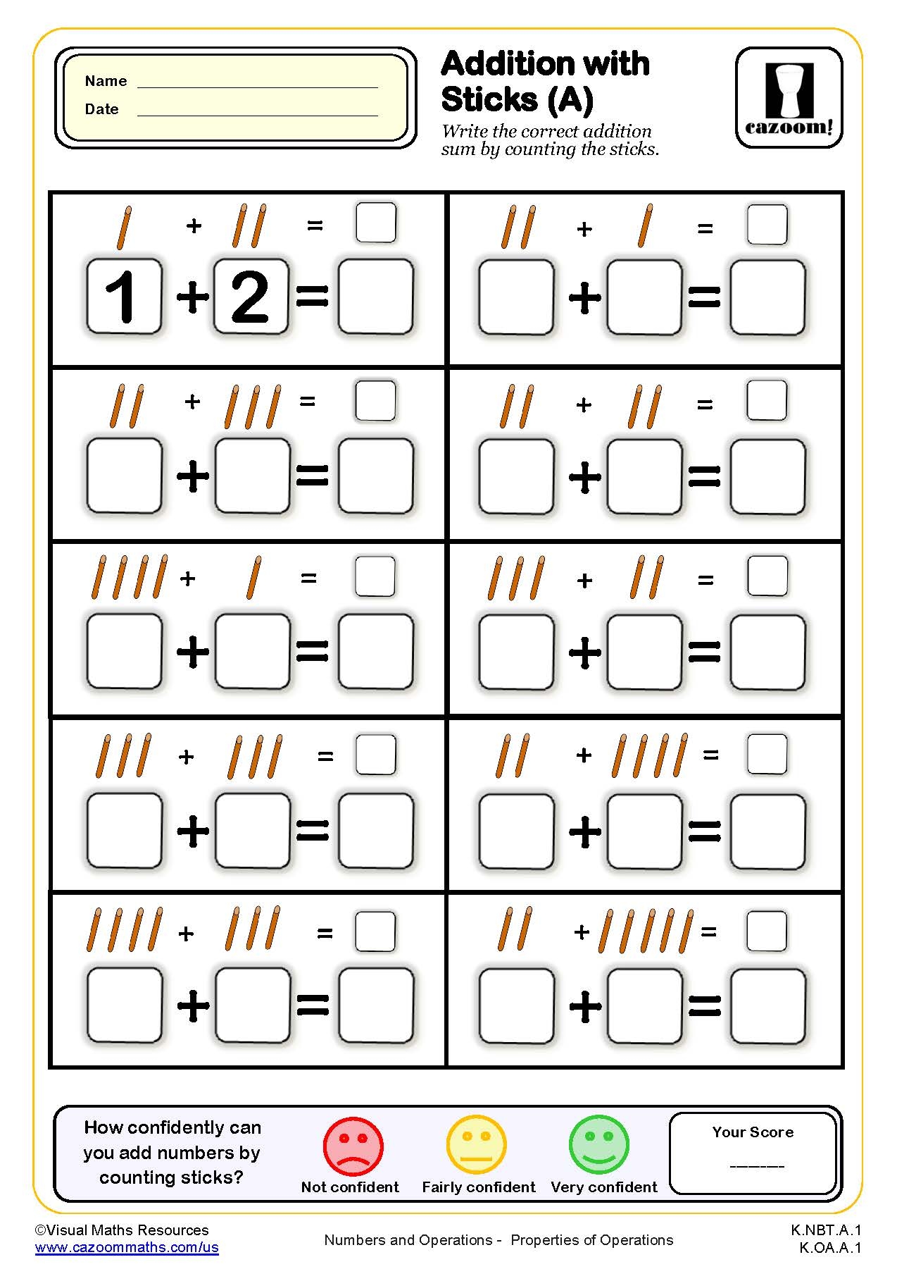 math worksheets for kindergarten