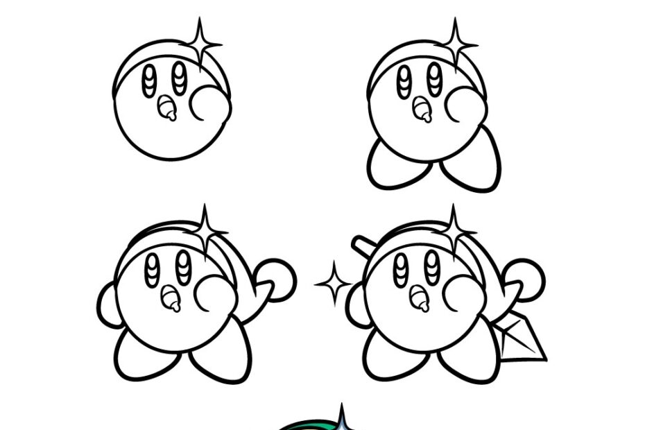 Kirby Drawing How To Draw Kirby Step By Step