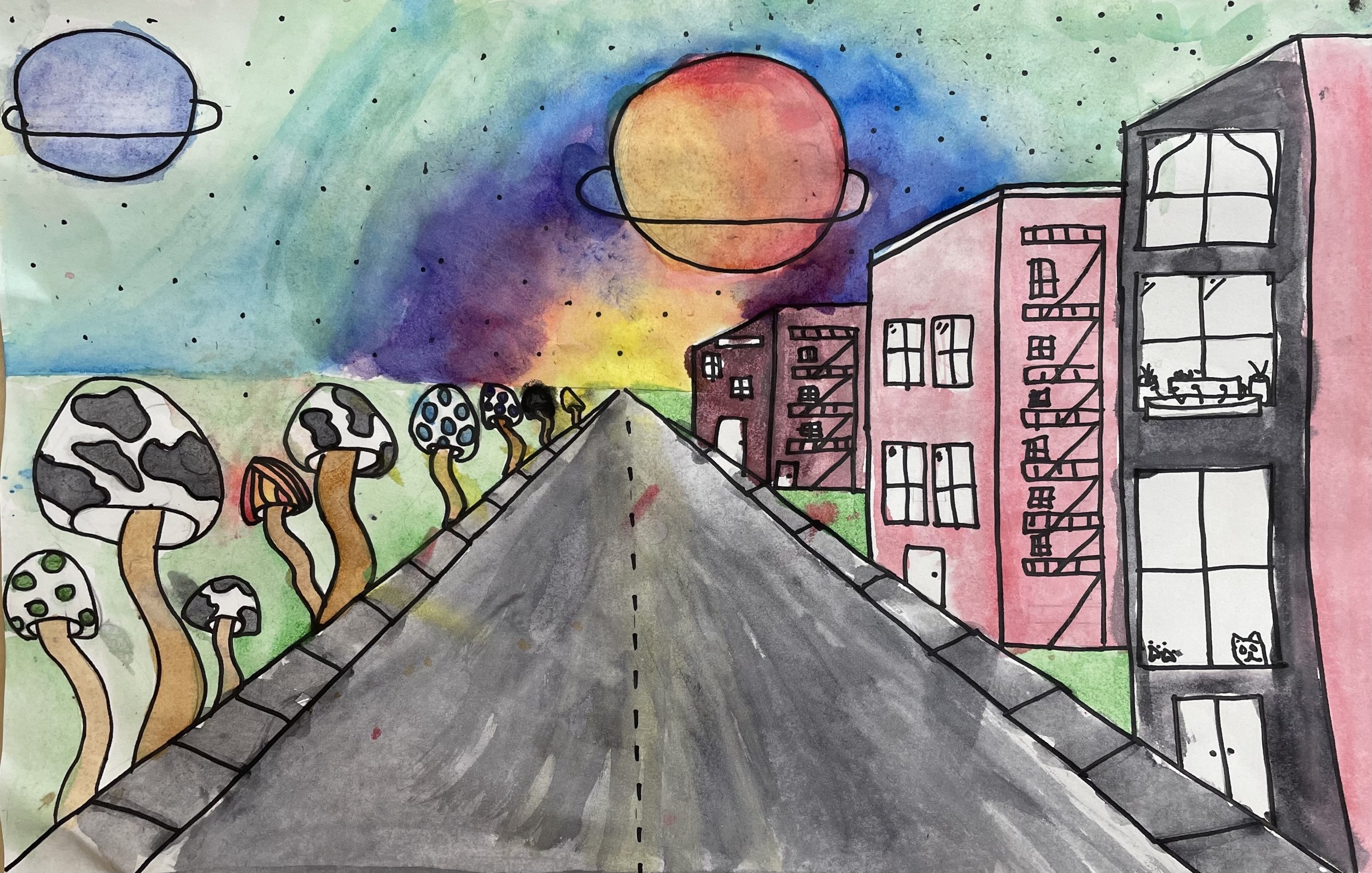 Landscape Lesson In One Point Perspective Courtney Marie Taylor