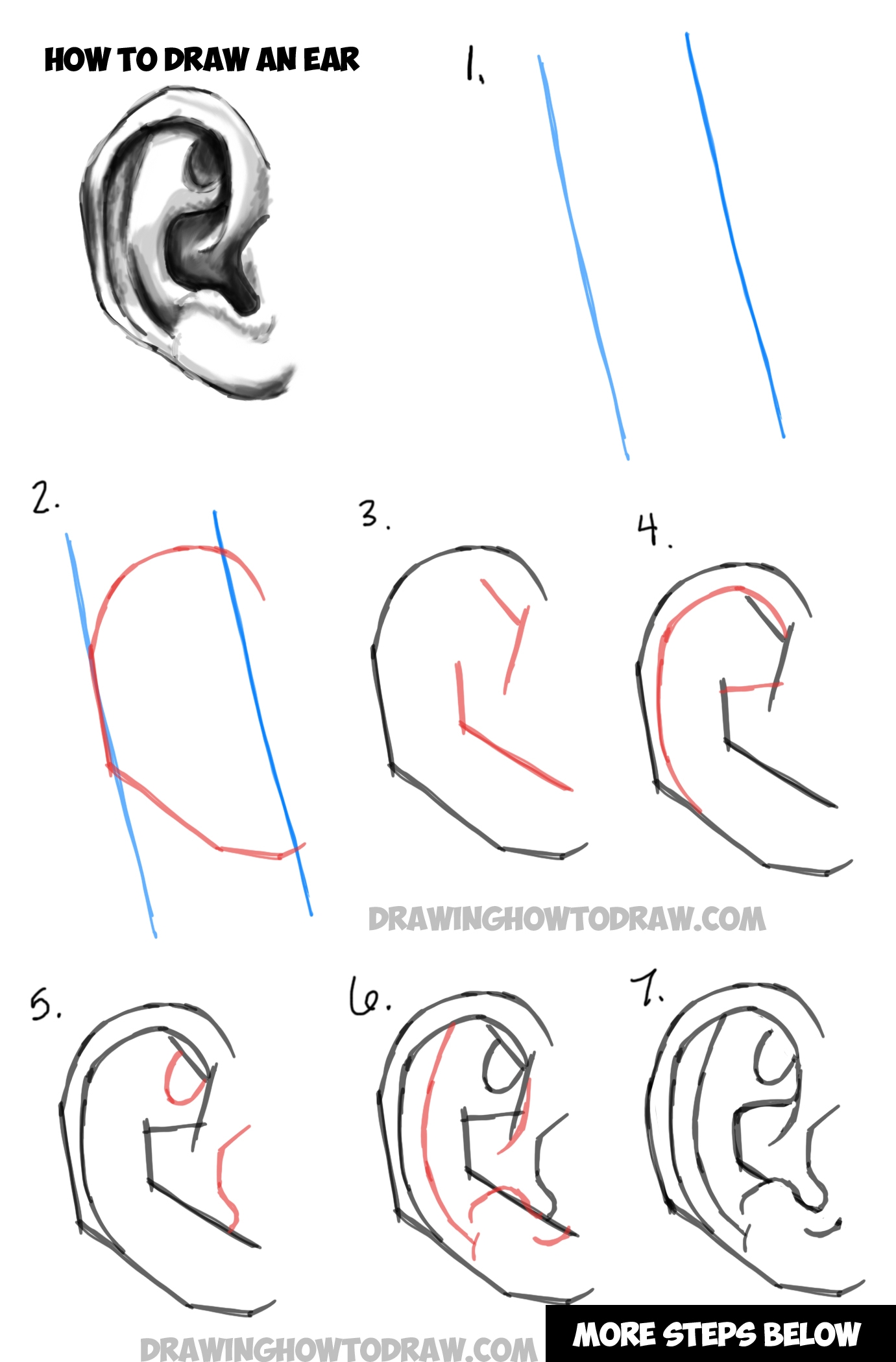 how to draw ears
