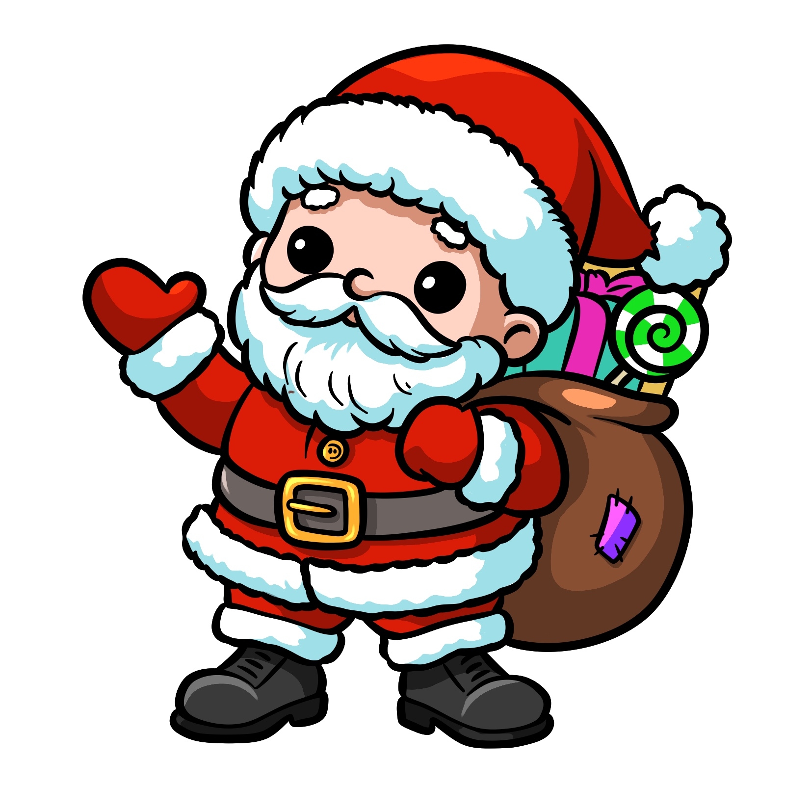 Learn To Draw A Cartoon Santa Claus With Gift Bag Easy Guide