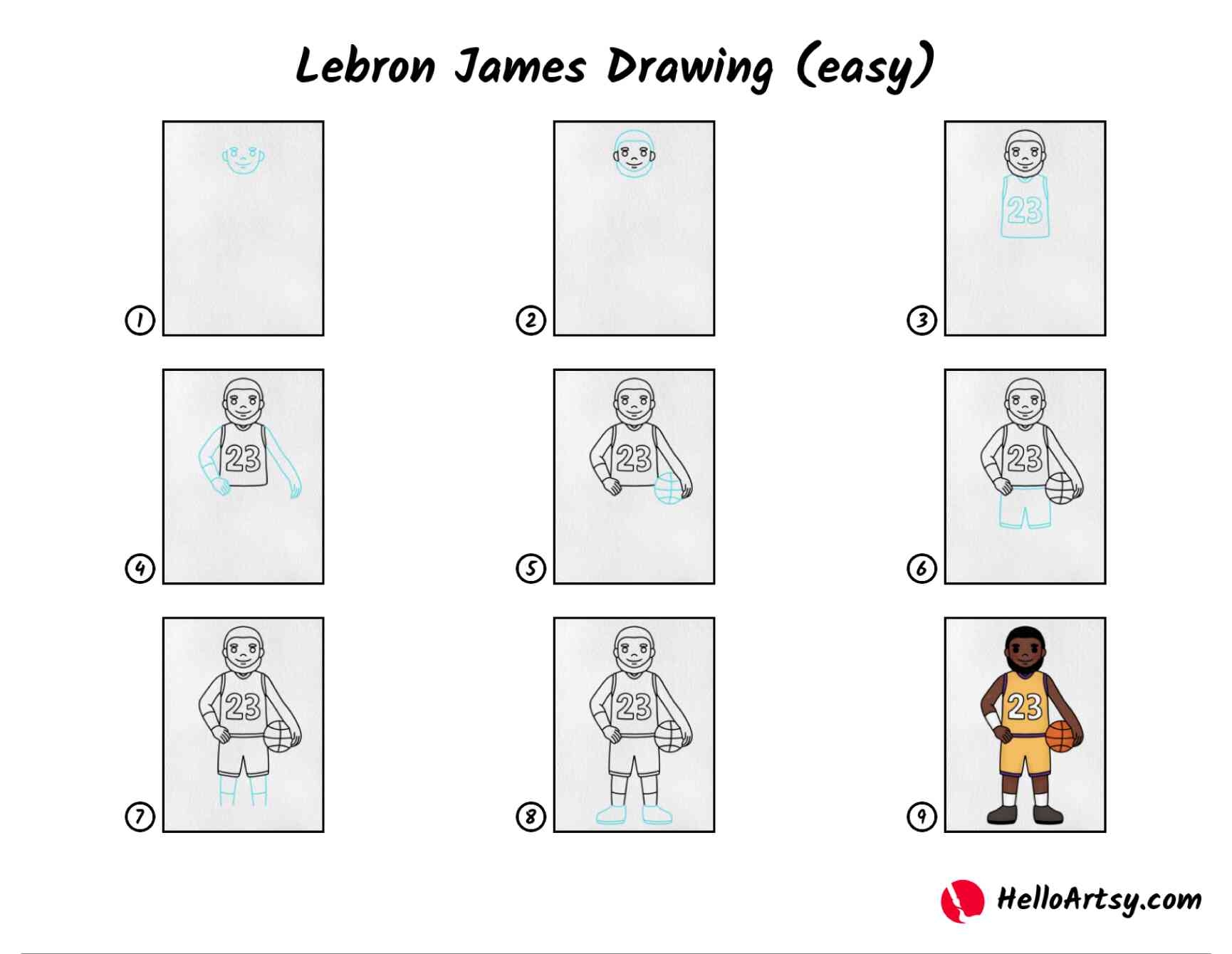 Lebron James Drawing easy HelloArtsy