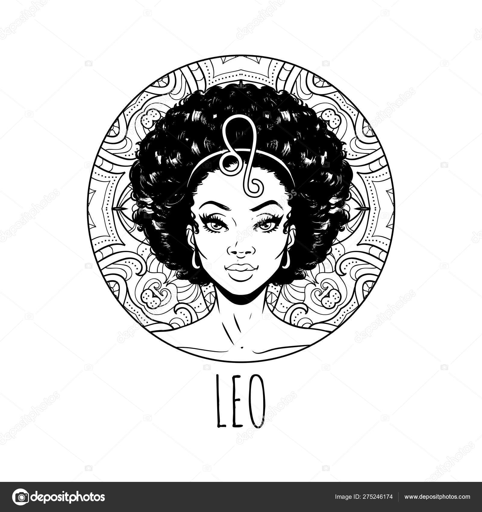 Leo Zodiac Sign Artwork Adult Coloring Book Page Beautiful Hor Stock Vector By littlepaw 275246174