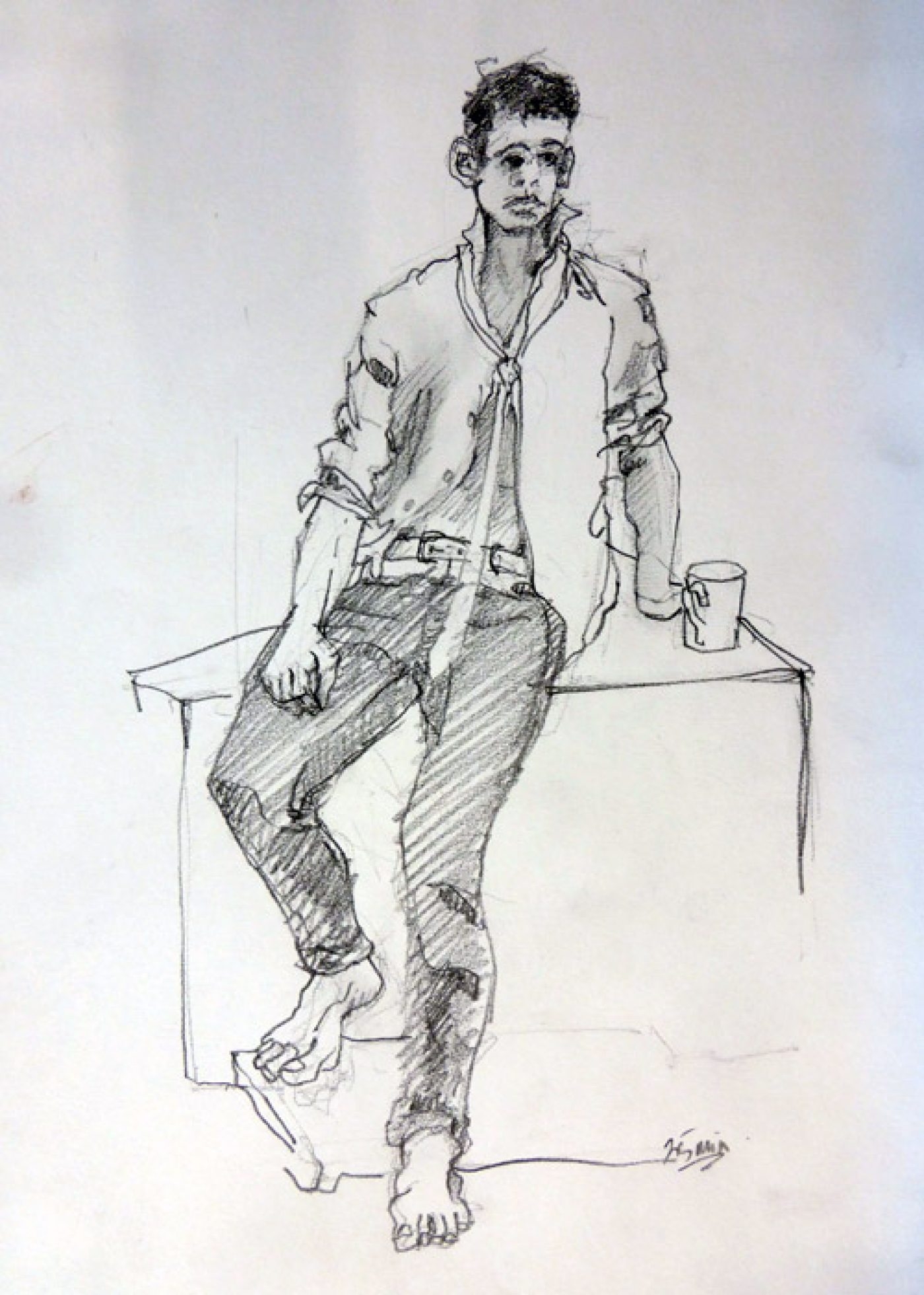 Life drawing Rob pencil graphite 