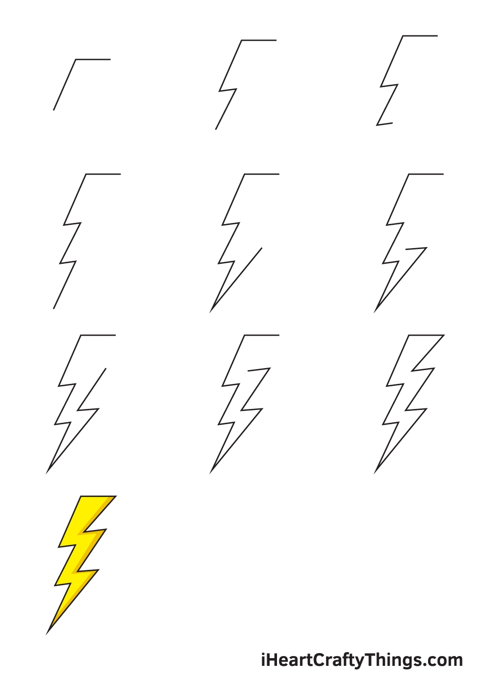 Lightning Bolt Drawing How To Draw A Lightning Bolt Step By Step