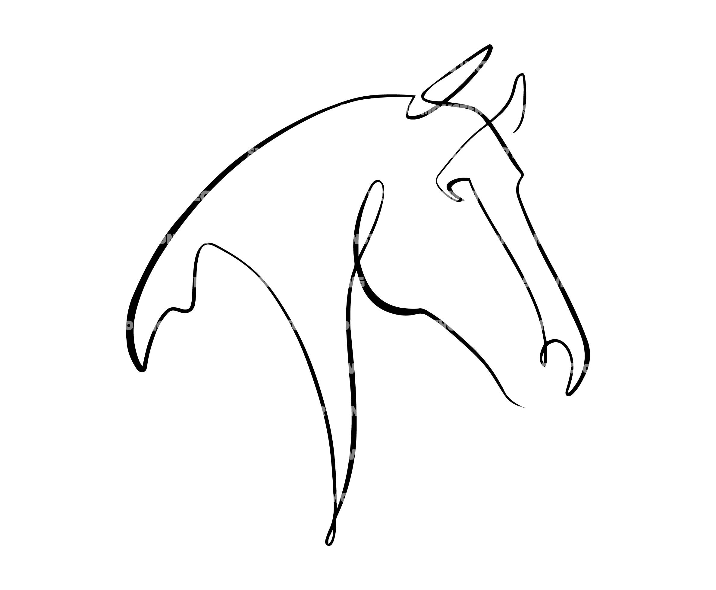 Line Art Horse Head Svg One Line Horse Svg Continuous Line Horse Drawing Vector Cut File For Cricut Silhouette Pdf Png Eps Dxf Etsy